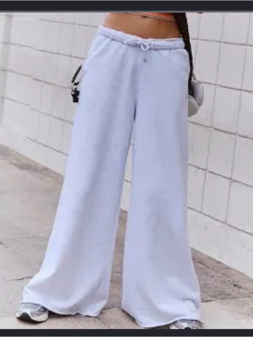 Free People Movement NWOT White Wide Leg Drawstring Pants Pockets Rolled Hem S